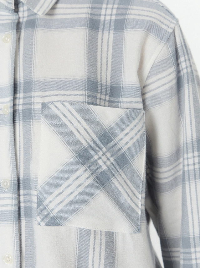 Рубашка женская серая в клетку - 6