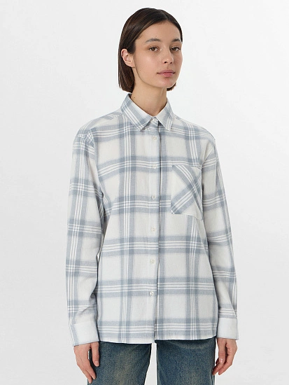 картинка Рубашка женская серая в клетку от магазина стильной одежды Mark Formelle