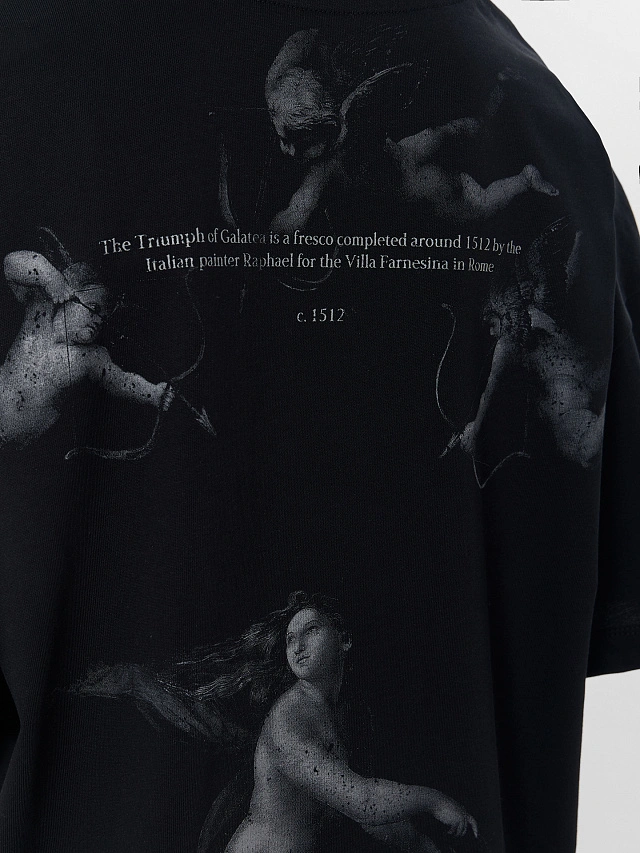 Футболка женская оверсайз черная с принтом - 7