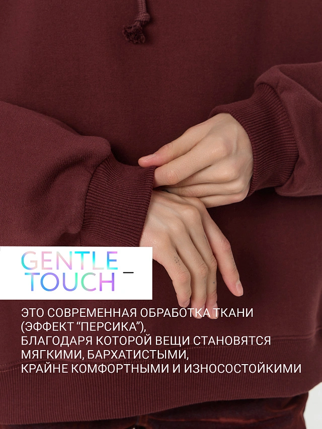 Теплое худи женское коричневое с начесом - 3