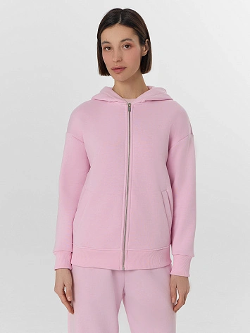 Толстовка женская розовая на молнии