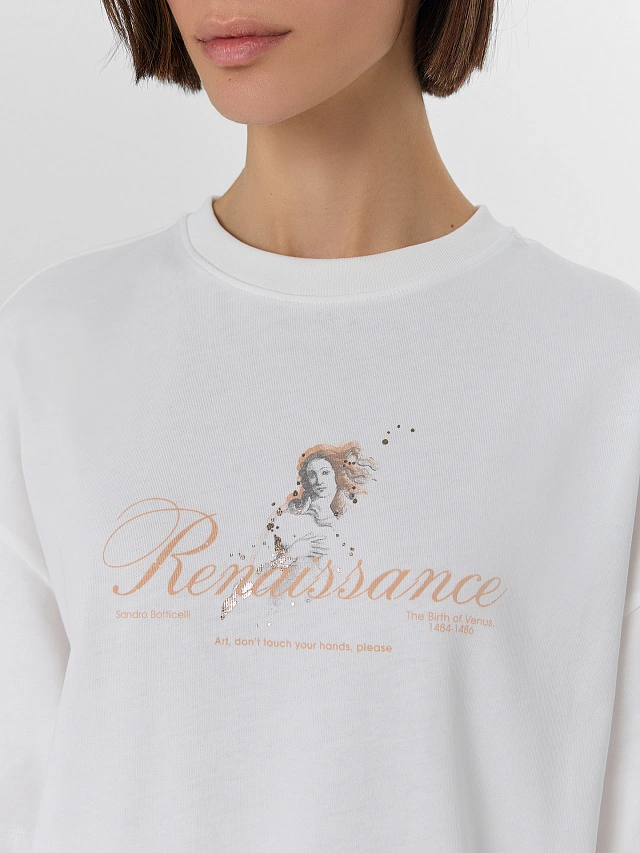 Футболка женская оверсайз белая - 5