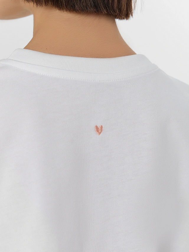 Футболка женская оверсайз белая - 6