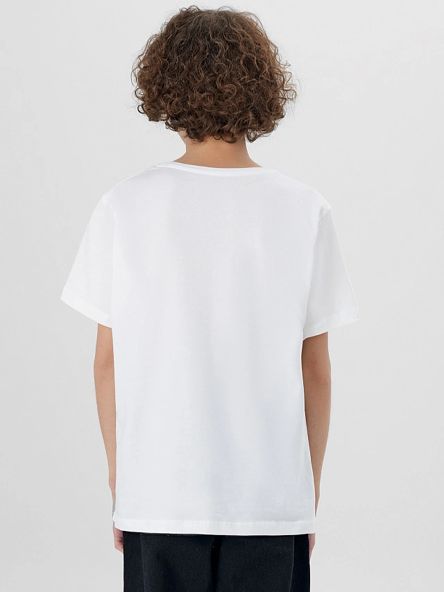 Футболка для мальчиков белая с принтом - 3