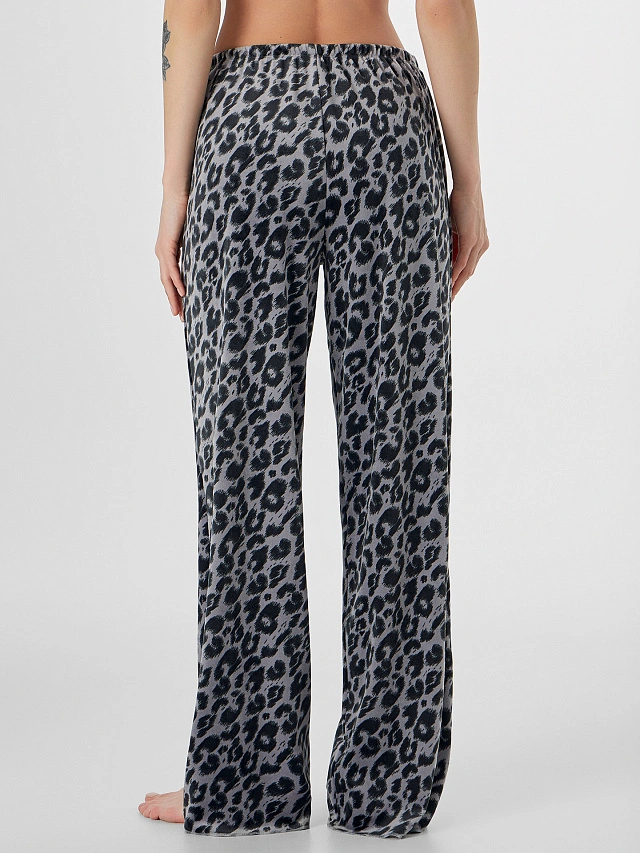 Комплект домашний женский велюровый серый с леопардовым принтом - 9