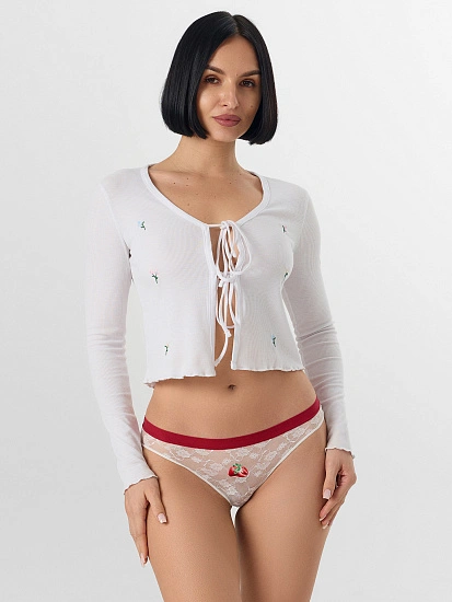 картинка Трусы слипы женские молочные кружевные от магазина стильной одежды Mark Formelle