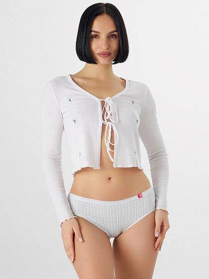 картинка Трусы классические женские голубые в клетку от магазина стильной одежды Mark Formelle