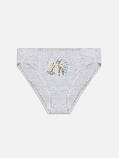 картинка Трусы слипы для девочек серые с принтом от известного бренда одежды для девочек Mark Formelle