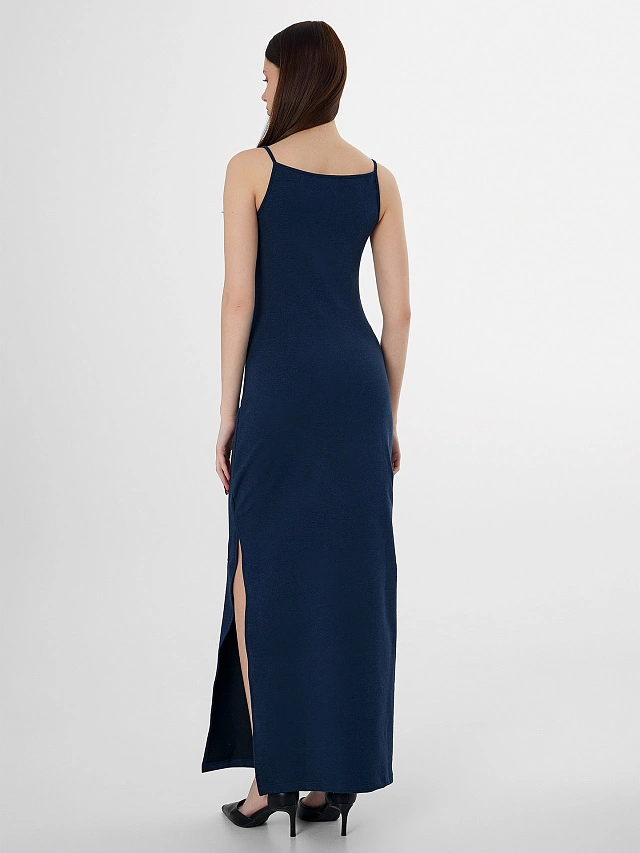 Сарафан макси женский синий - 4