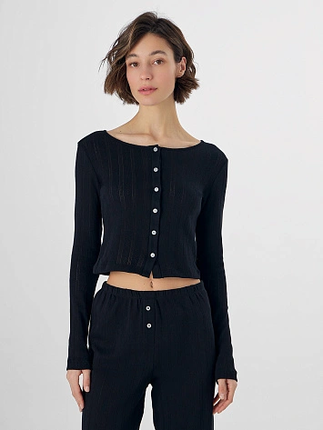 Жакет домашний женский укороченный черный