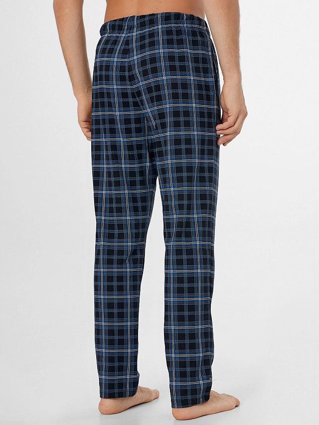 Брюки домашние мужские в синюю клетку - 4
