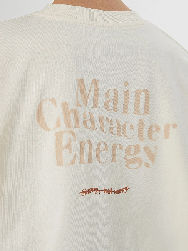 Футболка оверсайз женская бежевая с надписью - 7