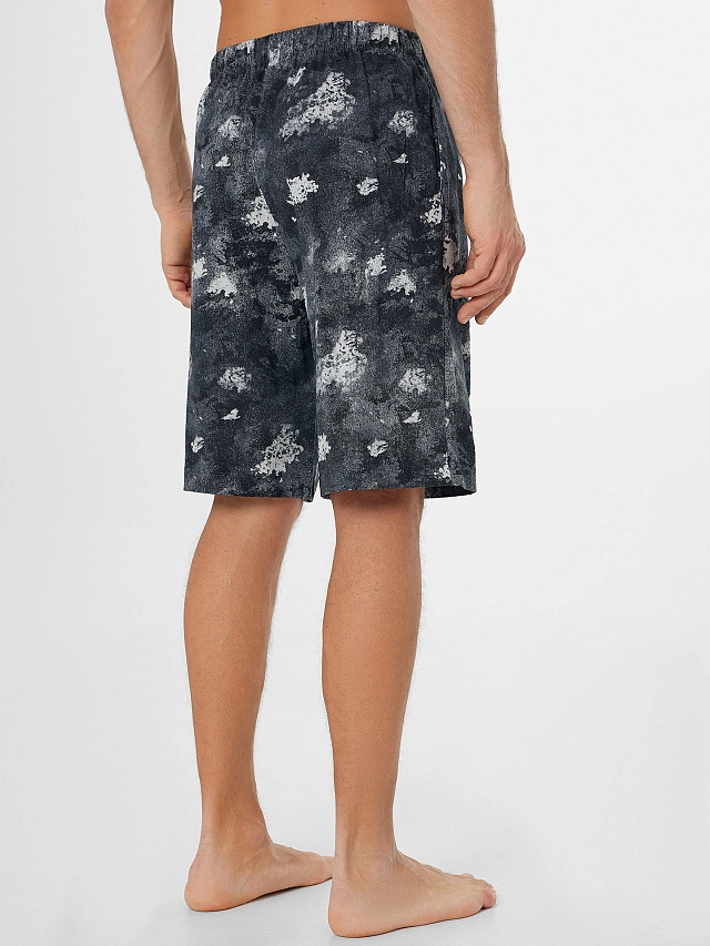 Шорты домашние мужские серые с милитари принтом - 4