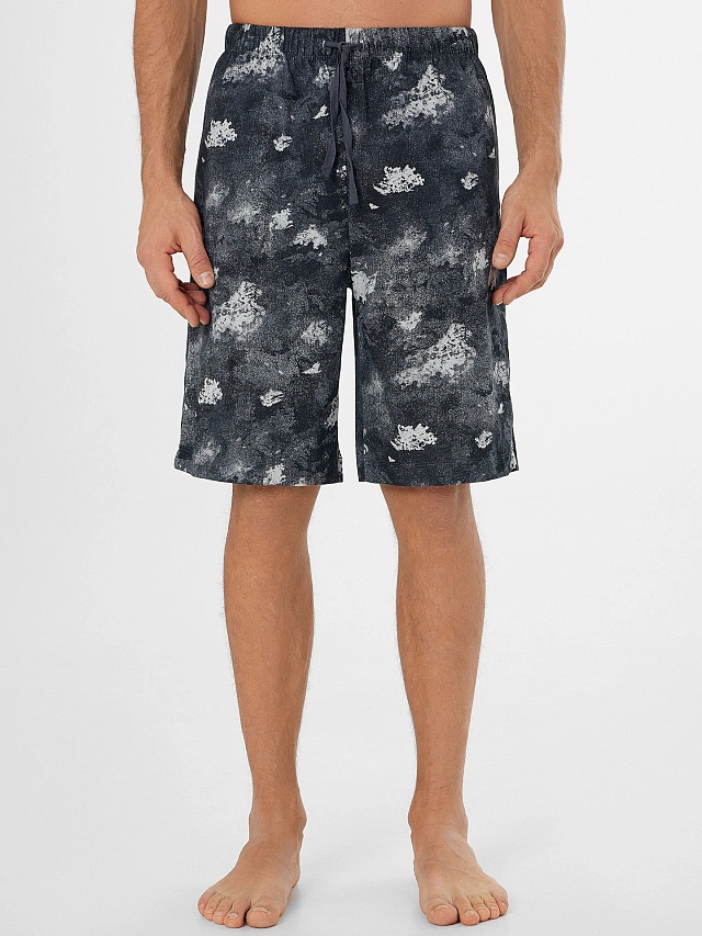 Шорты домашние мужские серые с милитари принтом - 3