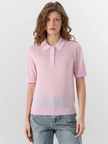 Джемпер женский розовый с короткими рукавами