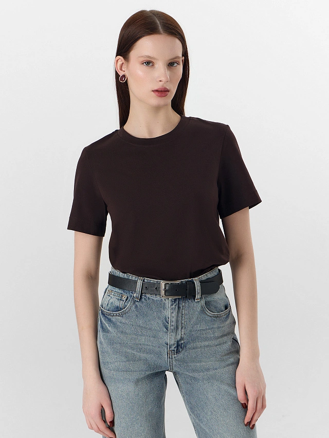 Футболка женская коричневая - 5