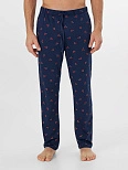 Брюки домашние мужские синие с принтом