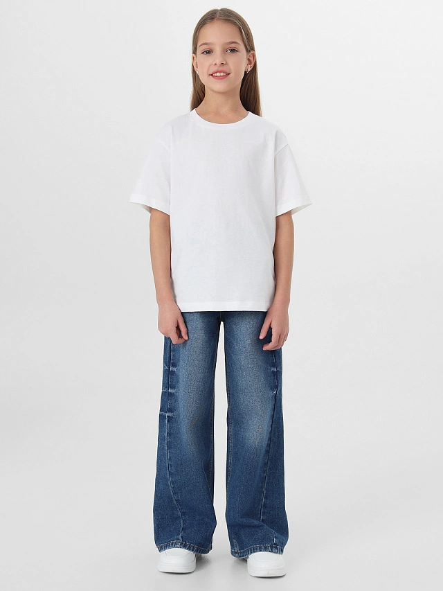 Футболка базовая для девочек белая - 3