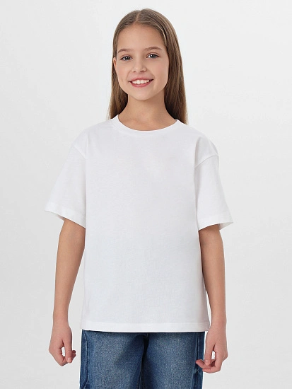 картинка Футболка базовая для девочек белая от известного бренда одежды для девочек Mark Formelle