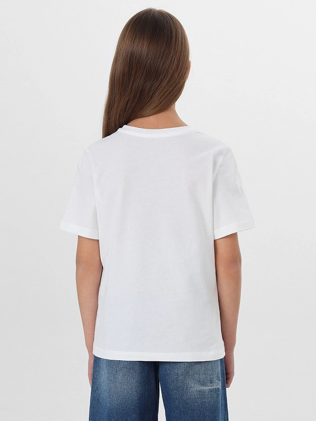 Футболка базовая для девочек белая - 2
