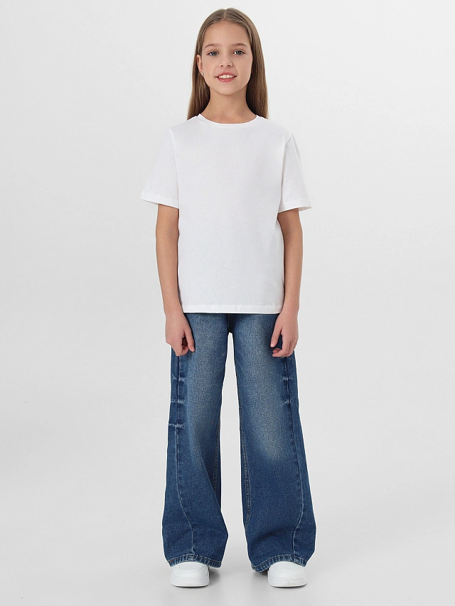 Футболка базовая для девочек белая - 3