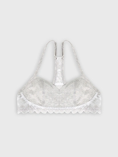 картинка Бюстье для девочек серое с кружевом от известного бренда одежды для девочек Mark Formelle