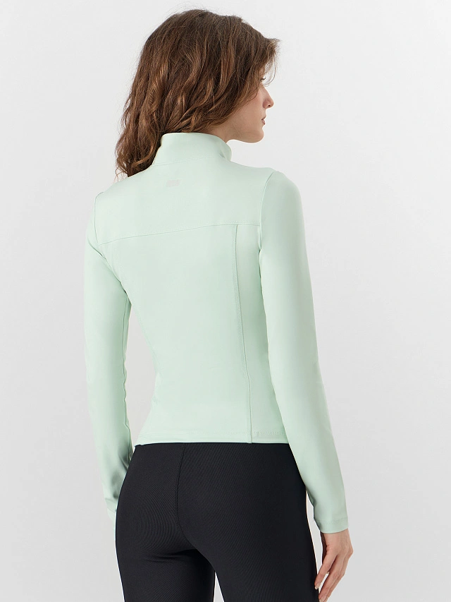 Рашгард спортивный женский на молнии зеленый - 2