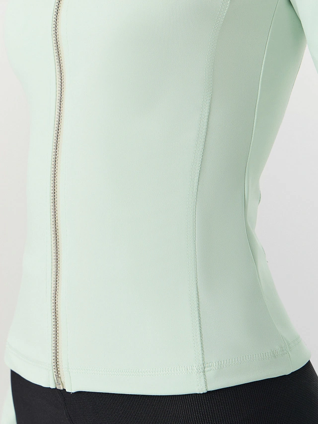 Рашгард спортивный женский на молнии зеленый - 5