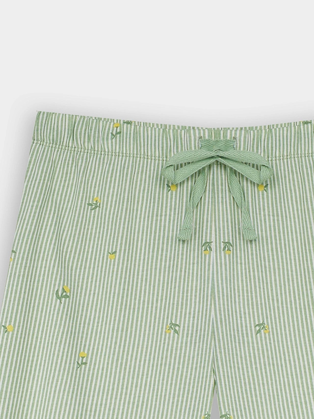 Брюки домашние женские зеленые в полоску - 7