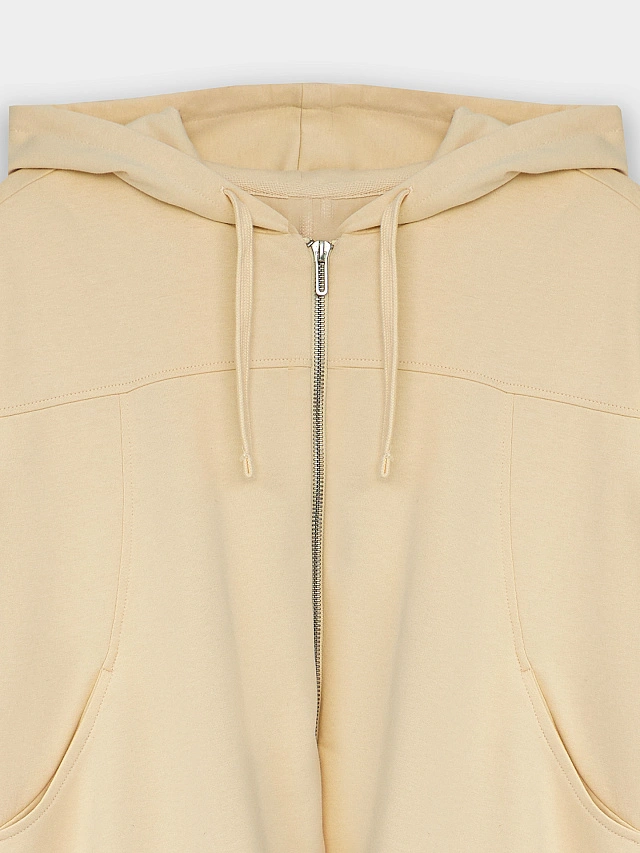 Толстовка женская бежевая на молнии - 10