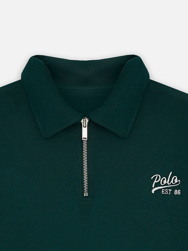 Джемпер женский зеленый с застежкой-молнией - 8