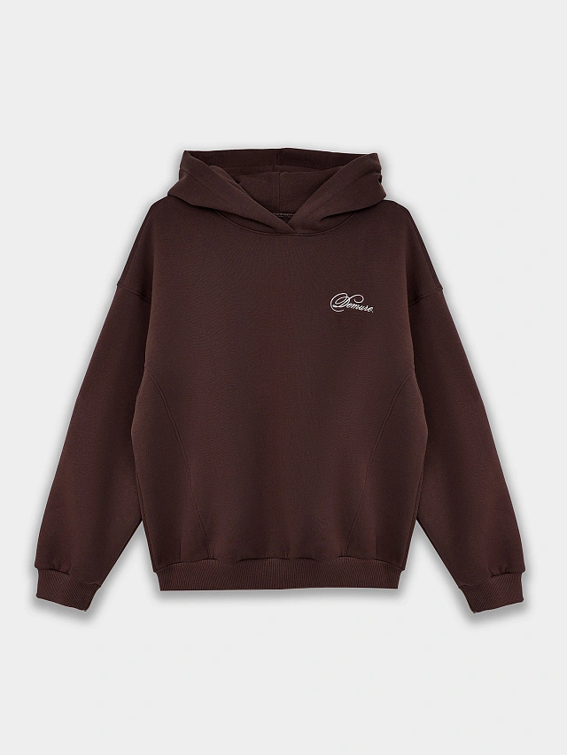 Теплое худи женское коричневое с начесом - 6