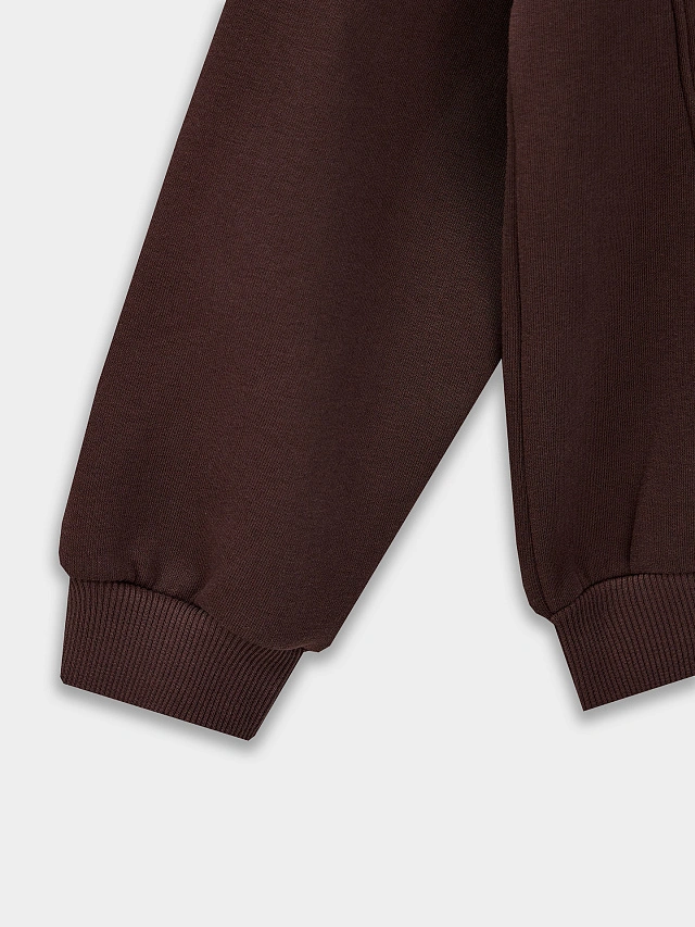 Теплое худи женское коричневое с начесом - 7