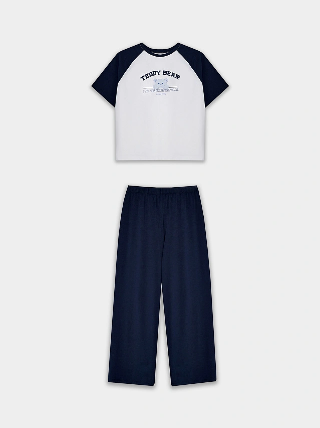 Комплект домашний женский: футболка и бриджи - 5