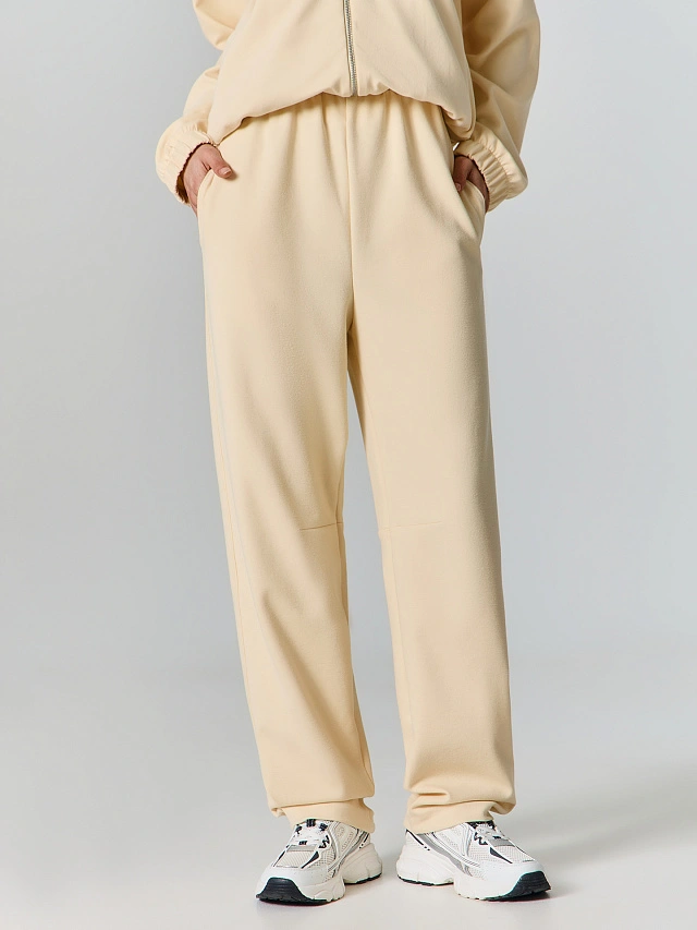 Брюки бананы женские бежевые - 3