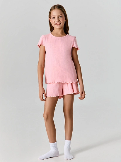 картинка Комплект домашний для девочек розовый от известного бренда одежды для девочек Mark Formelle