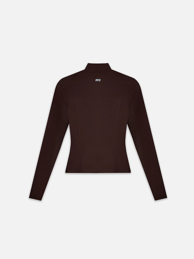 Рашгард спортивный женский на молнии коричневый - 9