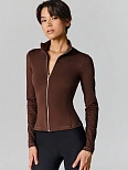 Рашгард спортивный женский на молнии коричневый