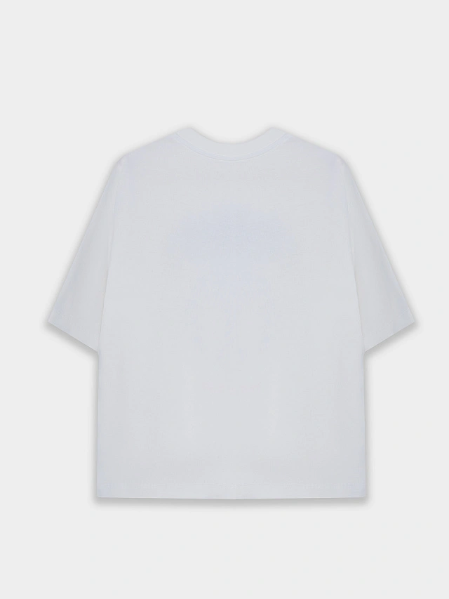 Футболка оверсайз женская белая с принтом - 9