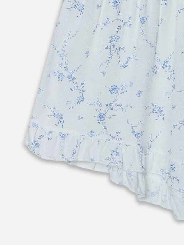 Комплект женский домашний молочный с цветочным принтом - 8