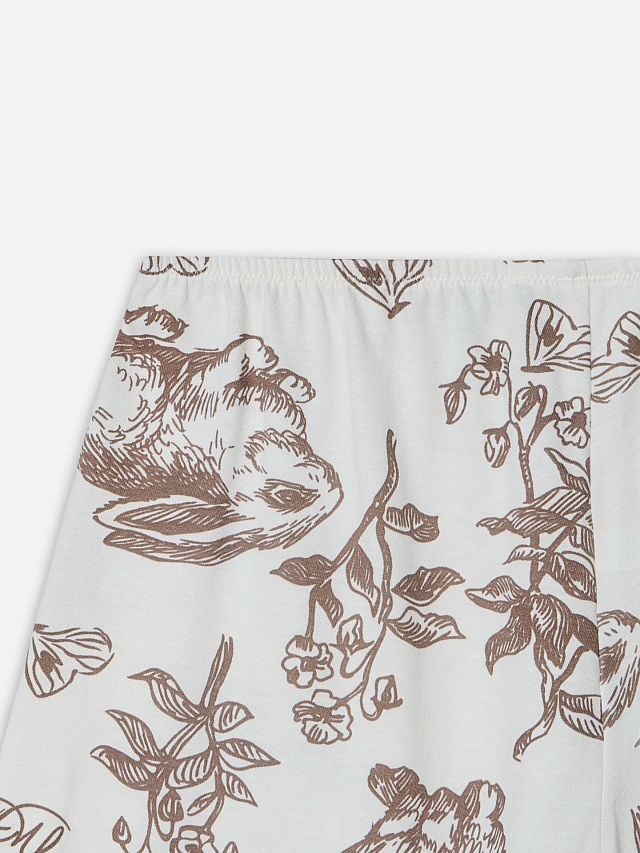 Комплект домашний женский бежевый с принтом кроликов - 6