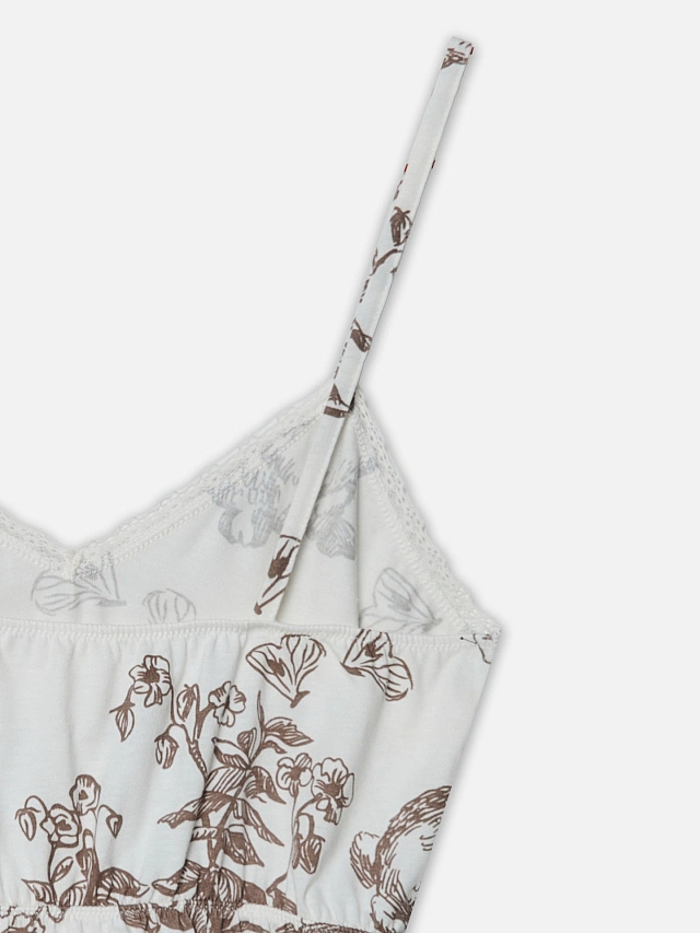 Комплект домашний женский бежевый с принтом кроликов - 9