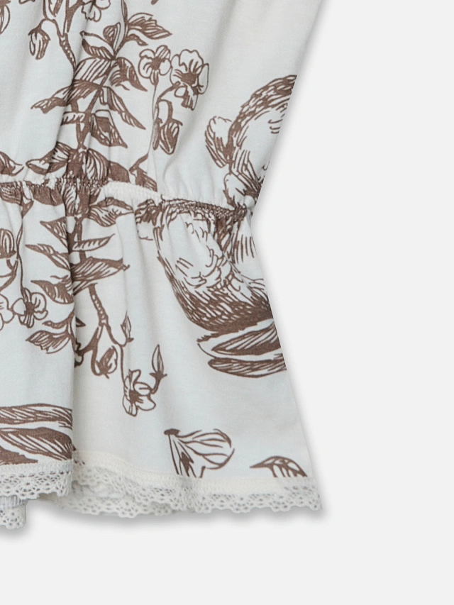 Комплект домашний женский бежевый с принтом кроликов - 10