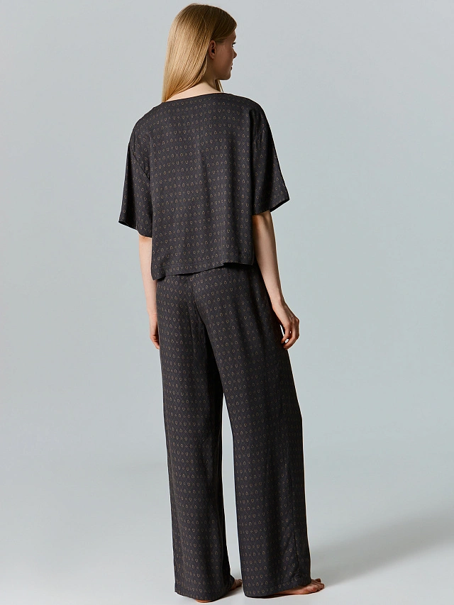 Комплект домашний женский серый с узором - 4