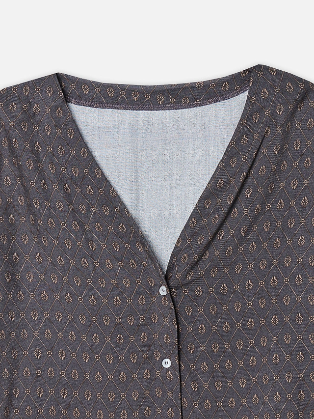 Комплект домашний женский серый с узором - 9