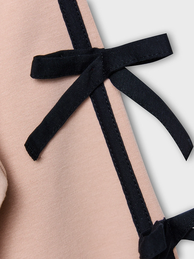 Толстовка для девочек серая на молнии с декоративными бантиками - 9