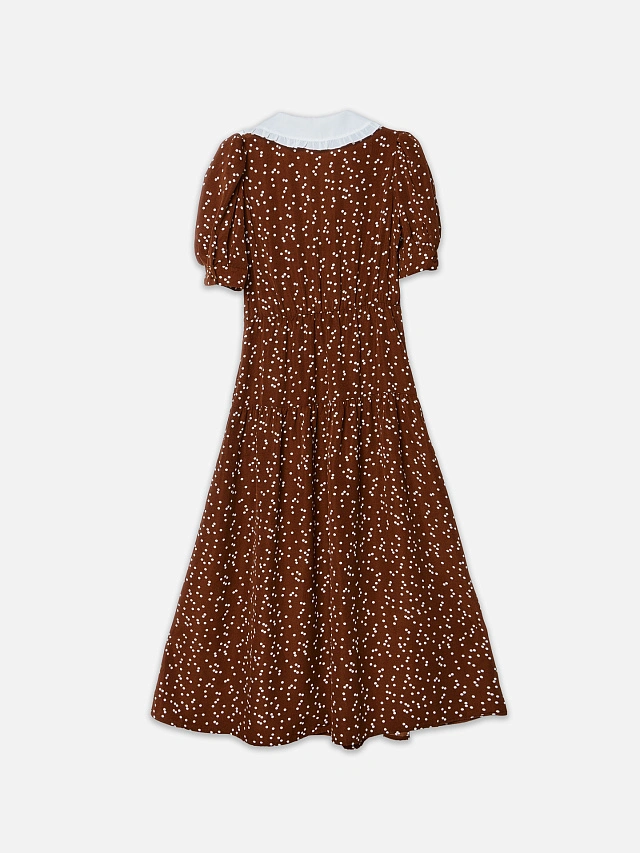 Платье миди женское приталенное с воротником - 12