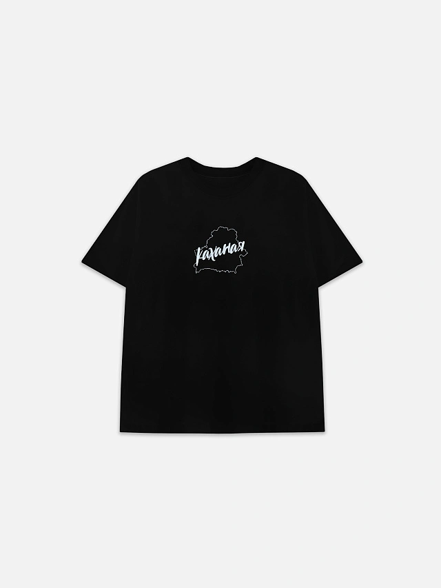 Футболка женская оверсайз черная с надписью "Каханая" - 5