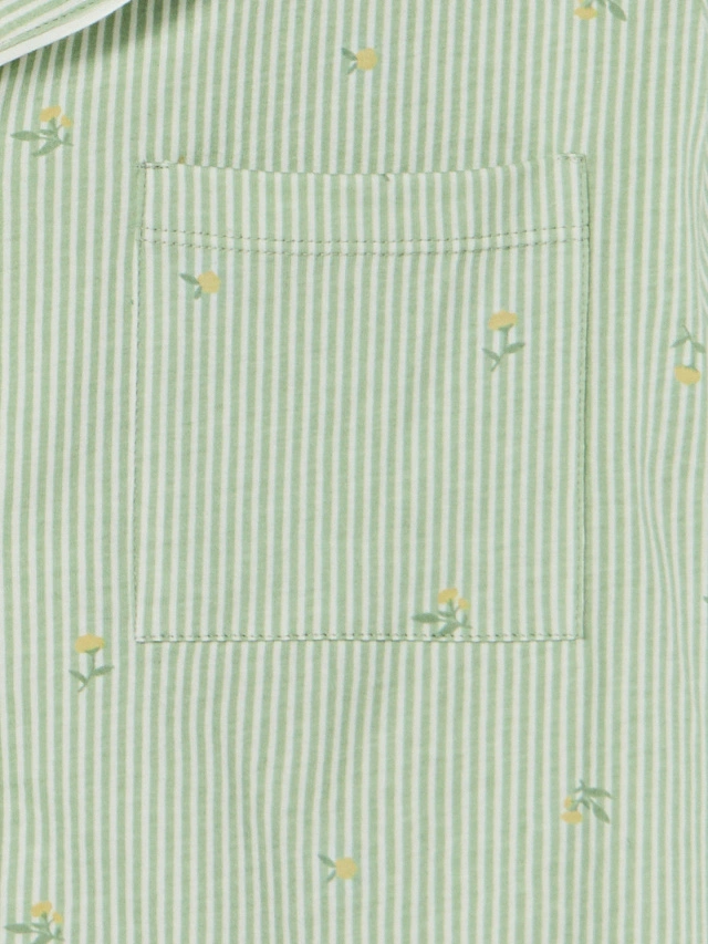 Костюм домашний женский зеленый в полоску - 9