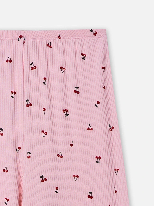 Комплект домашний женский розовый с принтом вишенки - 8